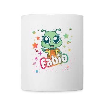 FABIO - Beautiful boy name with cute alien - Mug - white - Front