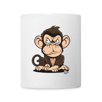 Clever Creepy Cartoon Monkey - Mug - white - Front