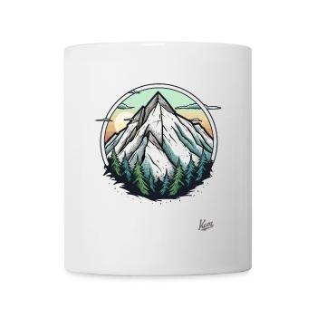 Natur mit Bäumen und Berg - Tasse - Weiß - Vorne