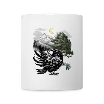 Nature Raven Raven Crow Crows Mountains - Mug - white - Front