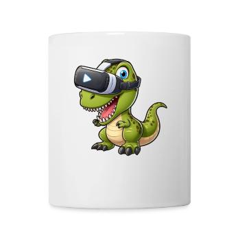 Drôle Dino T-Rex Réalité virtuelle VR Fun - Mug blanc - blanc - Devant