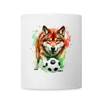Wolf Football Colorful Italy Animal Design Print - Mug - white - Front