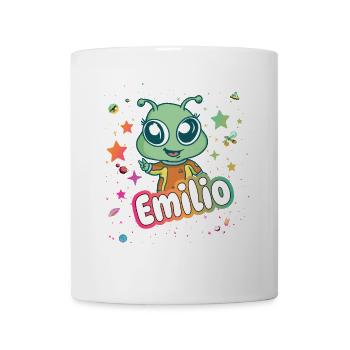 EMILIO - Beau nom de garçon avec extraterrestre mignon - Mug blanc - blanc - Devant
