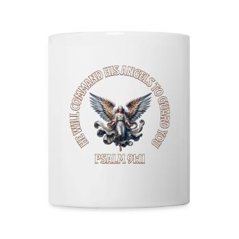 Himmlischer Engel Psalm 91:11 Design - Tasse - Weiß - Vorne