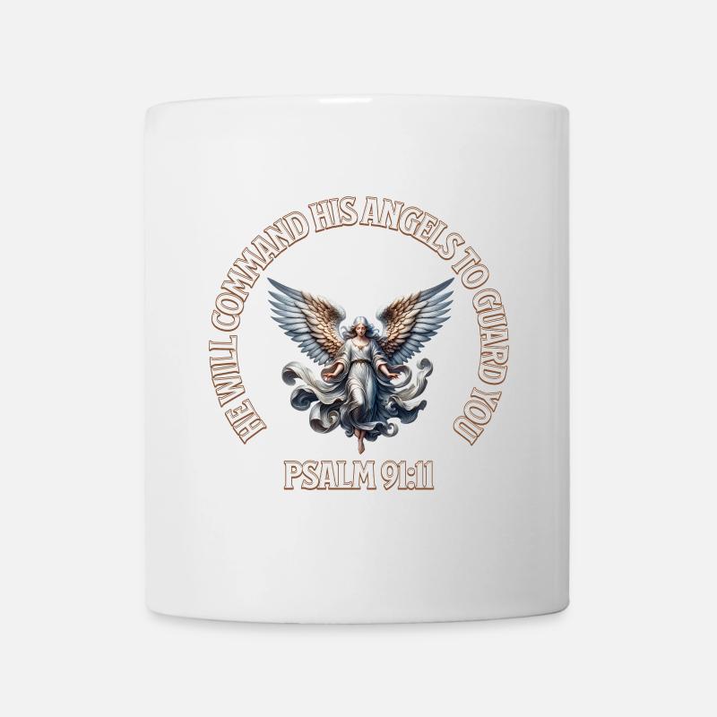 Himmlischer Engel Psalm 91:11 Design - Tasse - Weiß