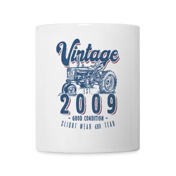 Oldtimer Traktor Bauer Geburtstag Jahrgang 2009 - Tasse - Weiß - Vorne