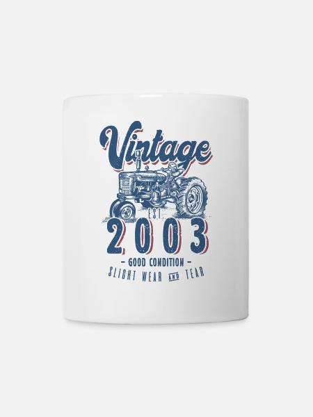 Oldtimer Traktor Bauer Geburtstag Jahrgang 2003 - Tasse - Weiß