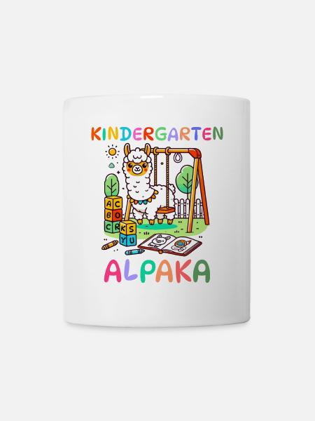 Süßes Kindergarten Alpaka Kinder Geschenk - Tasse - Weiß