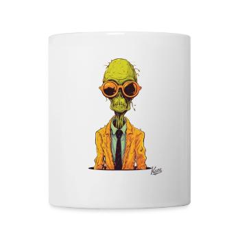 Der Alien-Zombie-Workaholic - Tasse - Weiß - Vorne