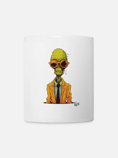 Le bourreau de travail zombie extraterrestre - Mug blanc - blanc