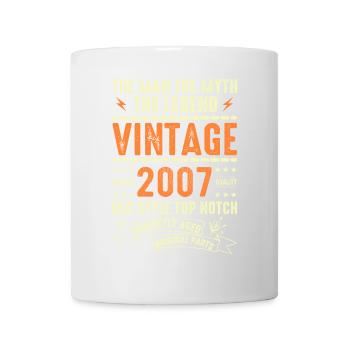 2007 Jubiläumsgeschenk Jahrgang 2007 Vintage 2007 - Tasse - Weiß - Vorne