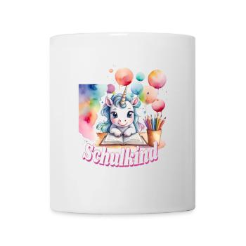 Schulkind Unicorn Buntballons - Tasse - Weiß - Vorne