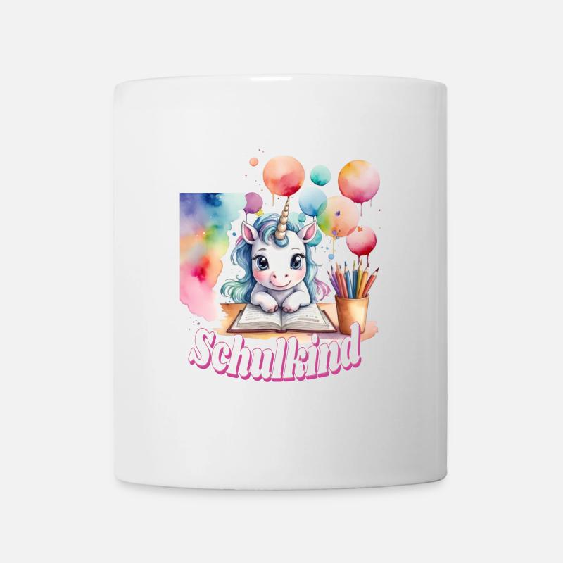 Schulkind Unicorn Buntballons - Tasse - Weiß