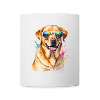 Labrador Retriever Sonnenbrille Hund Design Print - Tasse - Weiß - Vorne