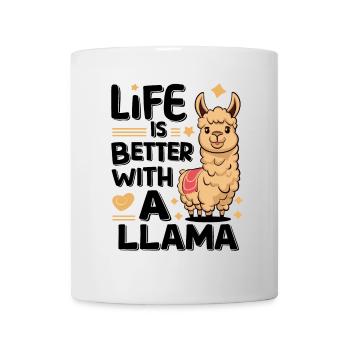 Life is Better With A Llama für Lama Liebhaber - Tasse - Weiß - Vorne