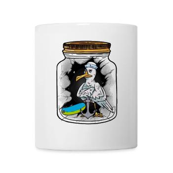 Flaschenpost Möwen Matrosen Matrose Grüße - Tasse - Weiß - Vorne