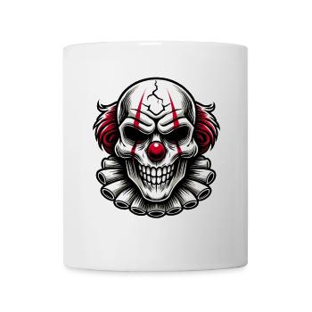 Clown effrayant maléfique Horreur Crâne Design - Mug blanc - blanc - Devant