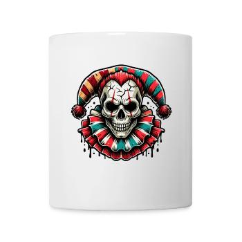 Creepy Skull Jester Colorful Horror Clown Hallowee - Mug - white - Front
