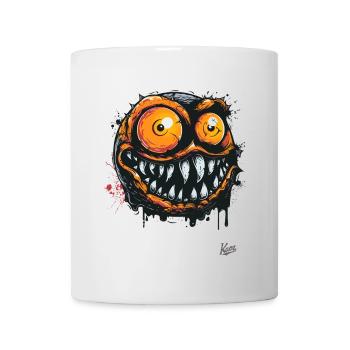 Was für ein cooles, verrücktes Monster-Gesicht - Tasse - Weiß - Vorne