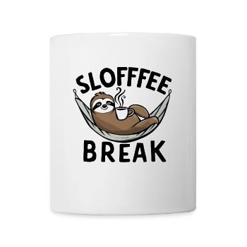 Kaffeepause Faultier Kaffee-Liebhaber Spaß - Tasse - Weiß - Vorne