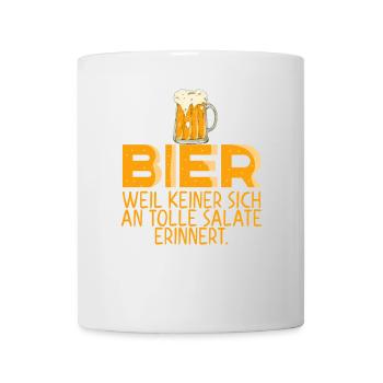 Bier Nicht Salat Lustiges Bier Design - Tasse - Weiß - Vorne
