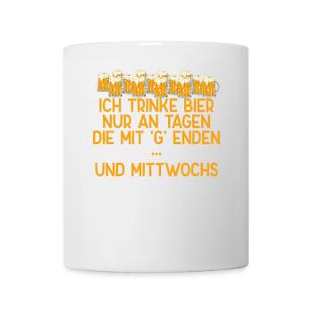 Drinking on weekdays for avid beer drinkers - Mug - white - Front