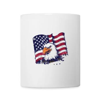 WTF ist ein Kilometer America Eagle US Flag Lustig - Tasse - Weiß - Vorne