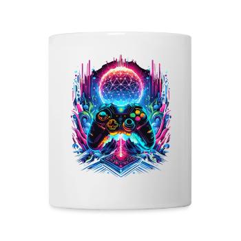 Synthwave Cyberpunk Gaming Controller - Tasse - Weiß - Vorne
