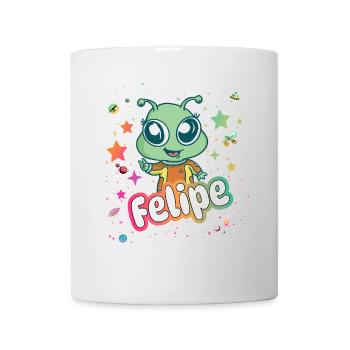 FELIPE - Beau nom de garçon avec un extraterrestre mignon - Mug blanc - blanc - Devant