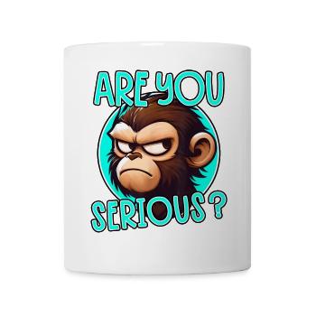 Bist du Serious Monkey? - Tasse - Weiß - Vorne
