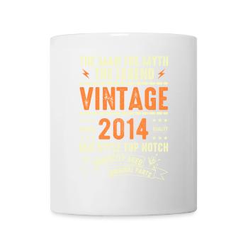 2014 Jubiläumsgeschenk Jahrgang 2014 Vintage 2014 - Tasse - Weiß - Vorne
