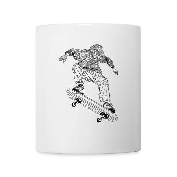 Skateboarder Strichzeichnung - Tasse - Weiß - Vorne