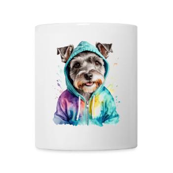 Zwergschnauzer Hoodie Hund Lustig Tier Print - Tasse - Weiß - Vorne