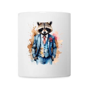 Costume de raton laveur Imprimé de conception animale colorée - Mug blanc - blanc - Devant