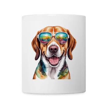 Beagle Sunglasses Dog Funny Animal Design Print - Mug - white - Front