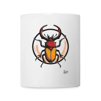 Großer, Dicker, Mächtiger XXL-Hirschkäfer - Tasse - Weiß - Vorne