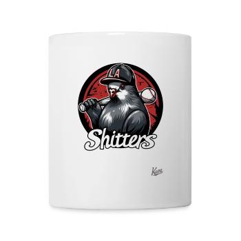 Funny parody baseball team pigeon: LA Shitters - Mug - white - Front