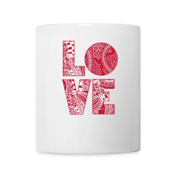Baseball Softball Mama Love Baseball - Mug blanc - blanc - Devant