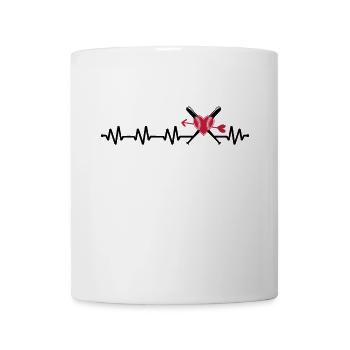 Baseball Softball Mama Herzschlag Baseball - Tasse - Weiß - Vorne