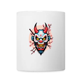 Oni Dämonen Maske Samurai Japanischer Geist - Tasse - Weiß - Vorne