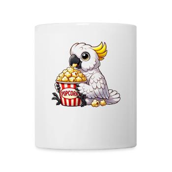 Drôle Cacatoès Oiseau de paradis Popcorn Cinéma Fun - Mug blanc - blanc - Devant