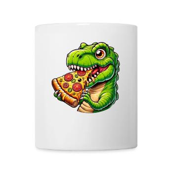 T-Rex Dinosaur with Pizza Cheese Olives Fun - Mug - white - Front