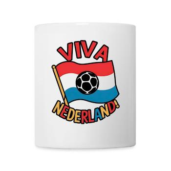 Conception du drapeau de football Viva Netherlands - Mug blanc - blanc - Devant