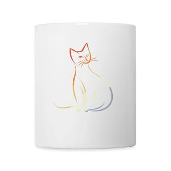 Katze Skizze Retro - Tasse - Weiß - Vorne
