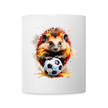 Igel Fußball Bunt Deutschland Tier Design Print - Tasse - Weiß - Vorne
