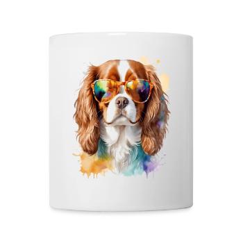 Lunettes de soleil Cavalier King Charles Spaniel Chien - Mug blanc - blanc - Devant