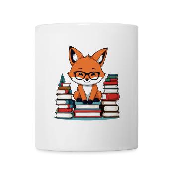 Niedlicher Buch Liebhaber Fuchs Mit Brille - Tasse - Weiß - Vorne