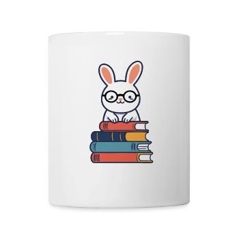 Lapin de lecture parfait de style rat de bibliothèque - Mug blanc - blanc - Devant