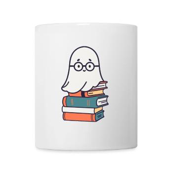 Lesendes Halloween Gespenst Kleiner Bücher Geist - Tasse - Weiß - Vorne