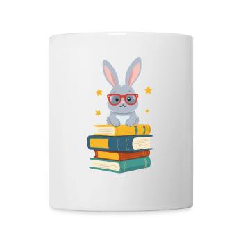 Lesender Hase Begeisterter Buchliebhaber Perfekter - Tasse - Weiß - Vorne